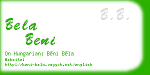 bela beni business card