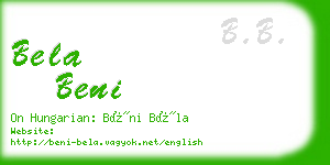 bela beni business card